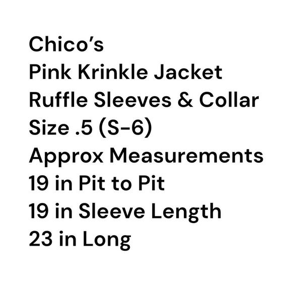 Chicos Jacket Pink Crinkled Open Front Lightweight Size .5 (6) Pockets - Picture 2 of 11